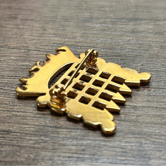 Vintage London Crowngate Portcullis Goldtone Brooch - Picture 4 of 4